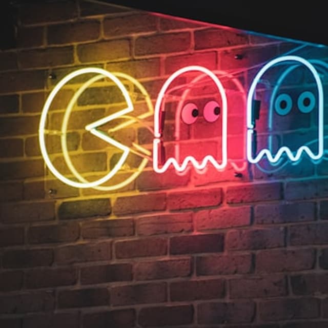 Retro pixel art wall in a design studio