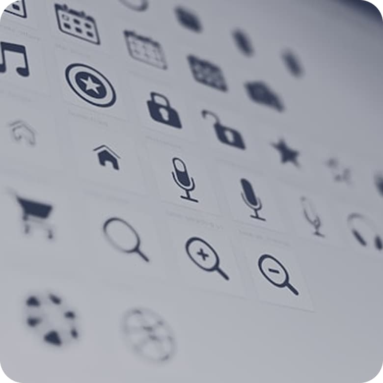 Icon design system for a mobile app project