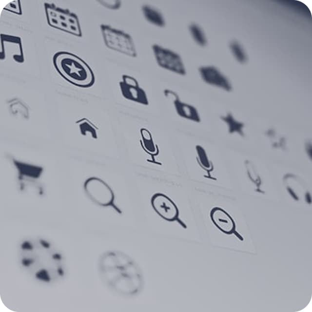 Icon design system for a mobile app project